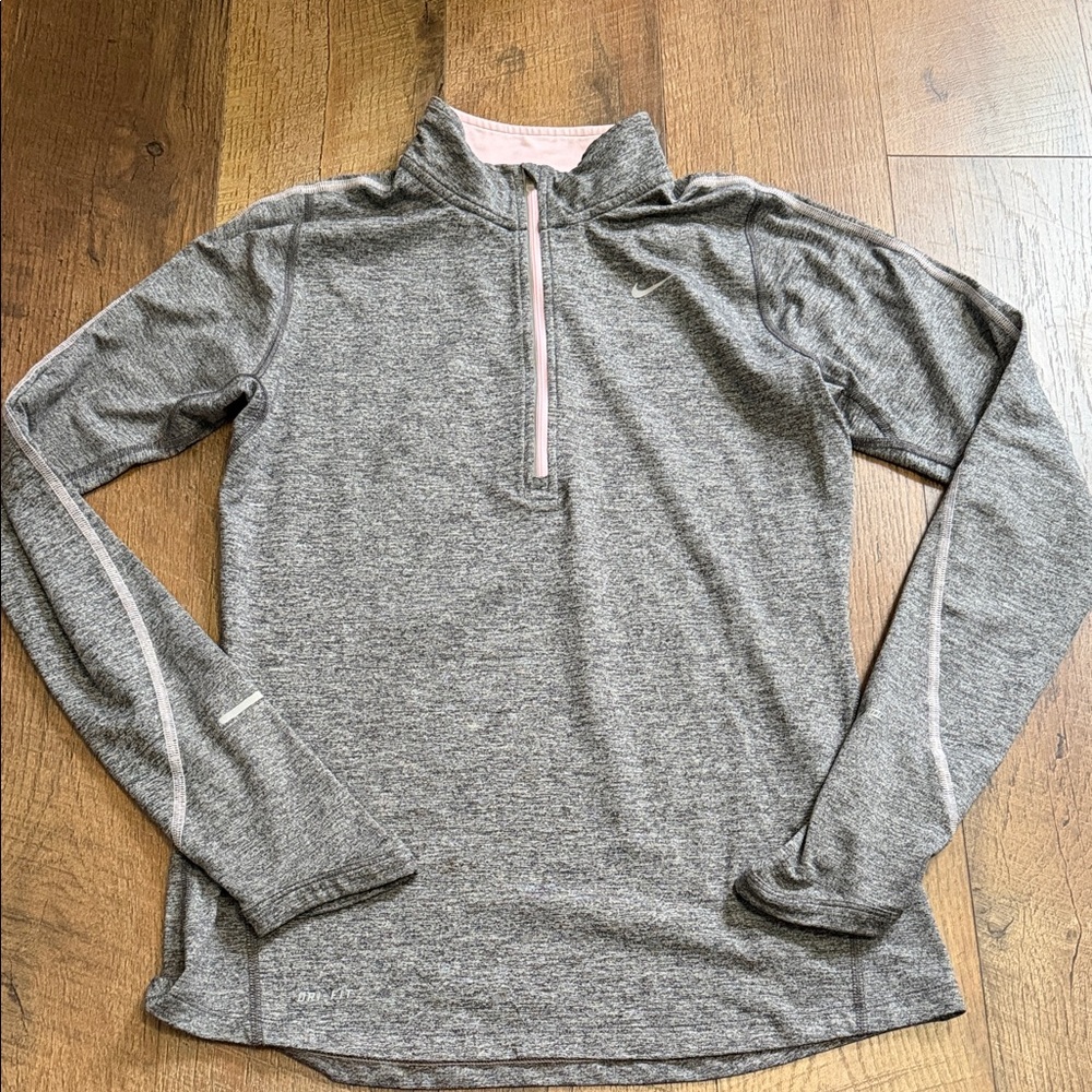 Nike Heather Gray Quarter-Zip Top